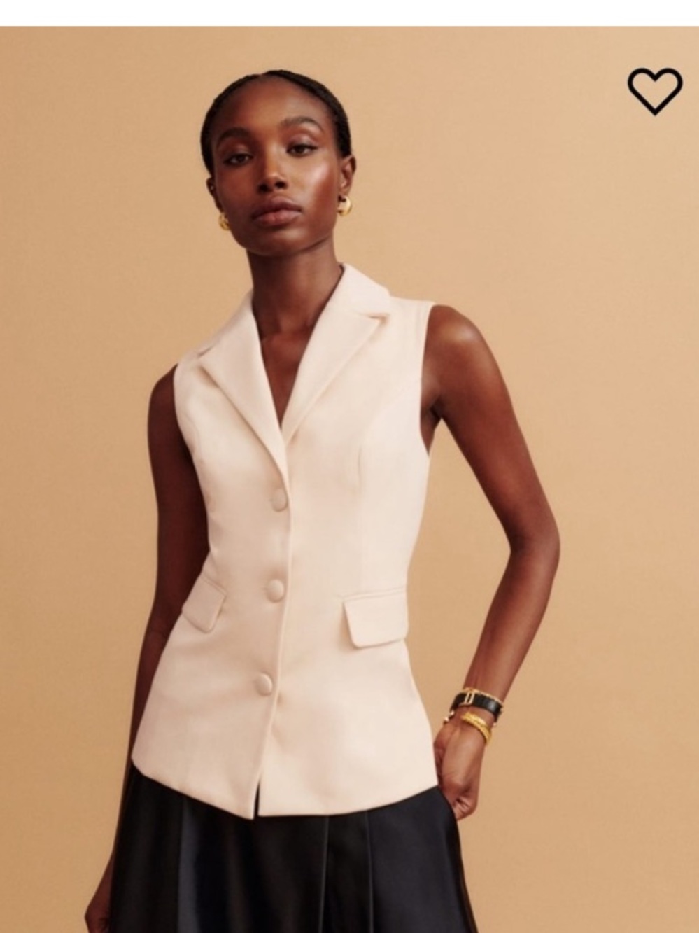 NWT Reformation Billie Vest in Cream